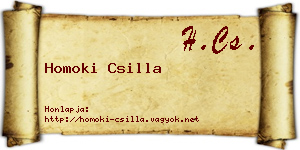 Homoki Csilla névjegykártya